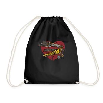 Airplane Model Maker Model Airplane Hobby - Drawstring Bag - black - Front