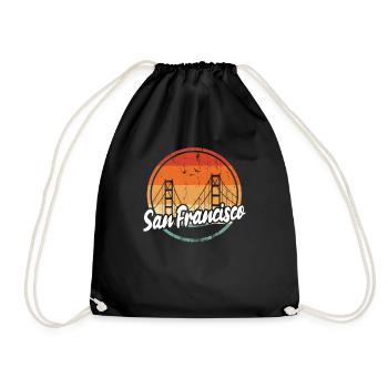 San Francisco Golden Gate Bridge - Drawstring Bag - black - Front