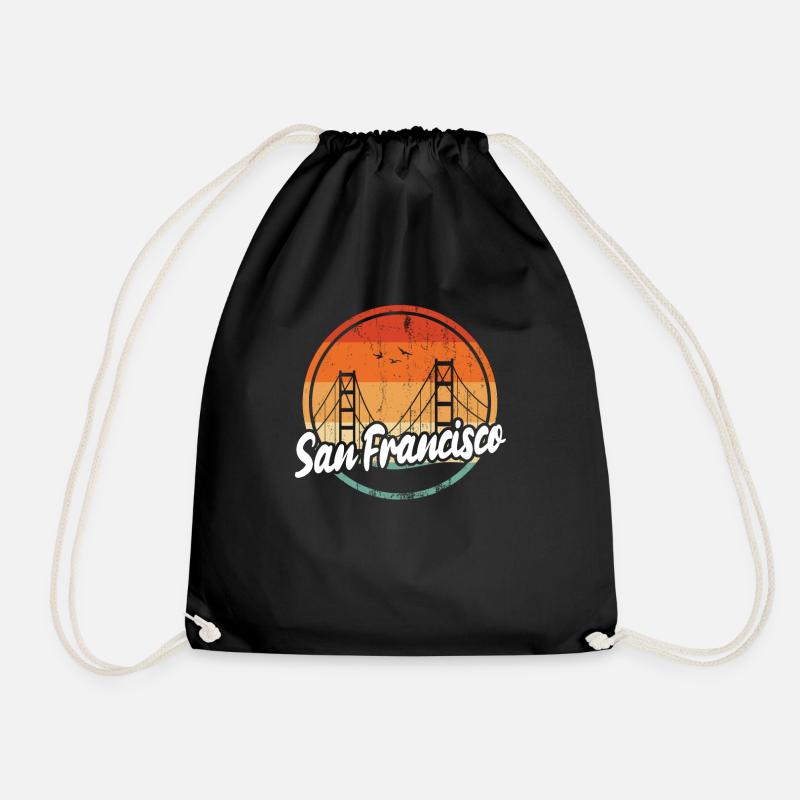 San Francisco Golden Gate Bridge - Drawstring Bag - black