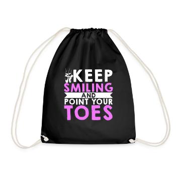 Ballet Dance Keep Smiling And - Drawstring Bag - black - Front