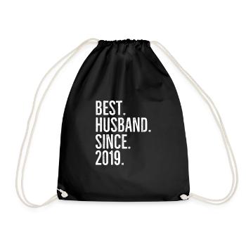 Best Husband Since 2019 - Drawstring Bag - black - Front