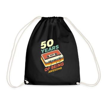 50 Years Awesome - Turnbeutel - Schwarz - Vorne
