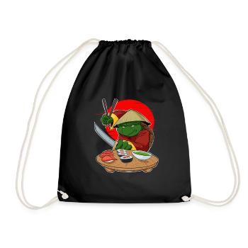 Samurai Sushi Turtle Japanese Food I Maki Lover - Turnbeutel - Schwarz - Vorne