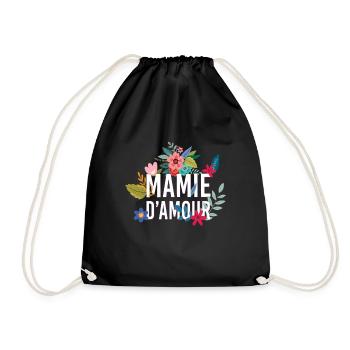 Mamie dAmour fleurs fête grands mères - Sac de sport léger - noir - Devant