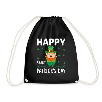 Happy Saint Patrick's Day - Drawstring Bag - black - Front