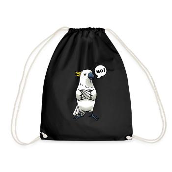 Oiseau perroquet cacatoès têtu - Sac de sport léger - noir - Devant