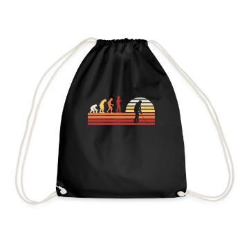 Retro Golf Vintage Golfer Golfer Golfer Golfing - Drawstring Bag - black - Front