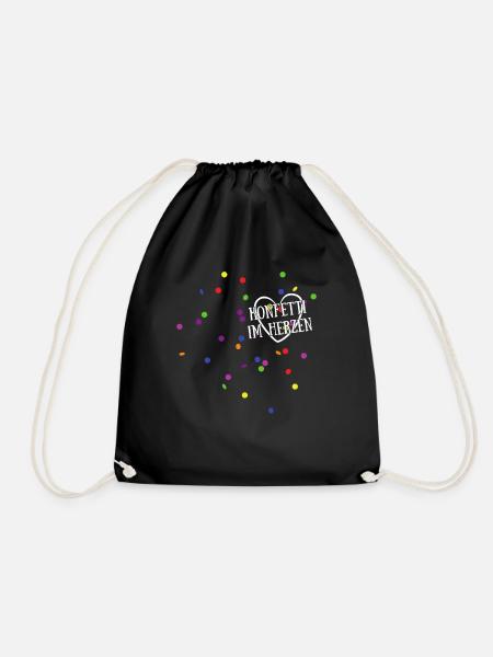 Karneval Ersatz Kostüm Fasching Outfit - Turnbeutel - Schwarz