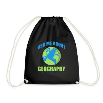 Ask me about Geography International Fan - Drawstring Bag - black - Front
