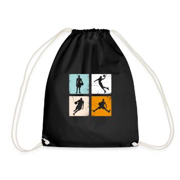 Vintage basketball motif for basketball players - Drawstring Bag - black - Front