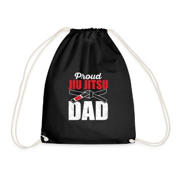 Proud Jiu Jitsu Dad Jiu Jitsu BJJ MMA Jujitsu - Drawstring Bag - black - Front