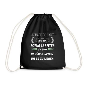 Sozialarbeiter Sozialpädagogik Soziale Arbeit Betr - Turnbeutel - Schwarz - Vorne