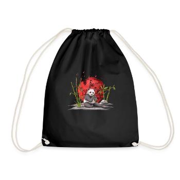 Panda - Drawstring Bag - black - Front