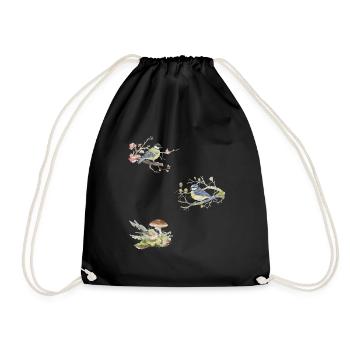 Couple aimant le dessin à l’aquarelle - Sac de sport léger - noir - Devant