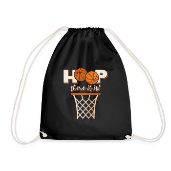 Basketball hoop - Drawstring Bag - black - Front