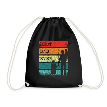 Fête des pères Meilleur papa jamais rétro Coucher de soleil Fête des pères - Sac de sport léger - noir - Devant