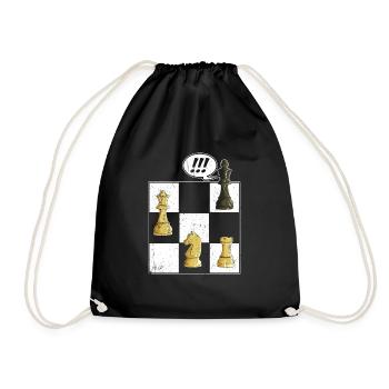 Chess Tshirt Chessboard Checkmate Chess Game - Drawstring Bag - black - Front