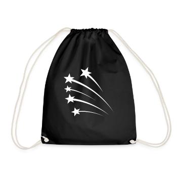 Stars White - Drawstring Bag - black - Front