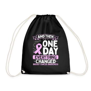 Breast Cancer Awareness Ribbon Changed - Drawstring Bag - black - Front