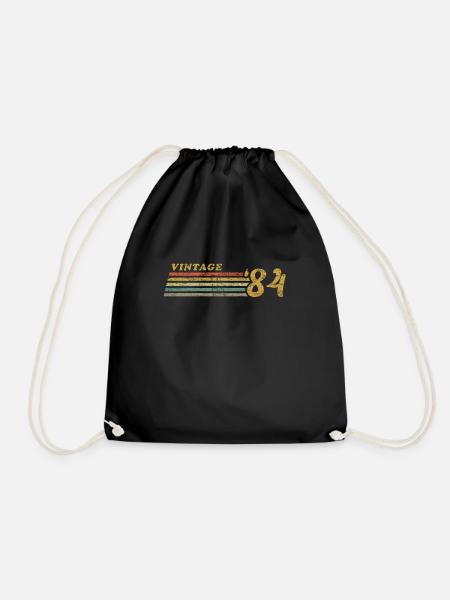 Vintage 1984 70s Retro Style - Turnbeutel - Schwarz