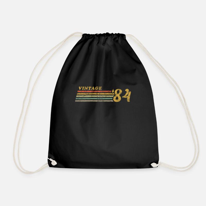 Vintage 1984 70s Retro Style - Turnbeutel - Schwarz