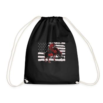 Équitation de taureau Rodéo Cavalier De taureau Cheval de taureau - Sac de sport léger - noir - Devant