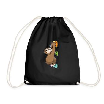 Sloth Bouldering Climbing Boulderer - Drawstring Bag - black - Front