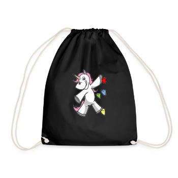 Unicorn Unicorn Bouldering Climbing Boulderer - Drawstring Bag - black - Front