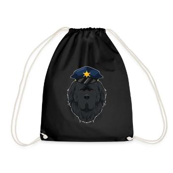 Police Newfoundland Canine Handler I Police Dog I - Drawstring Bag - black - Front
