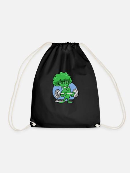 Deadlift Fitness Broccoli Vegan Vegetarian - Drawstring Bag - black