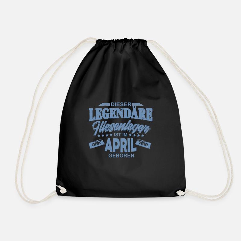 Fliesenleger Geburtsmonat April Geburtstag - Turnbeutel - Schwarz