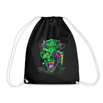 Futuristic zombie - Drawstring Bag - black - Front