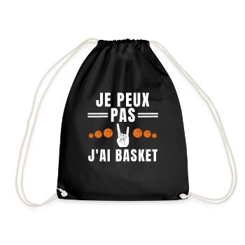 Je peux pas j ai basket signe de la main - Sac de sport léger - noir - Devant