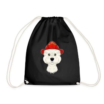 Firefighter West Highland Terrier Canine I - Turnbeutel - Schwarz - Vorne