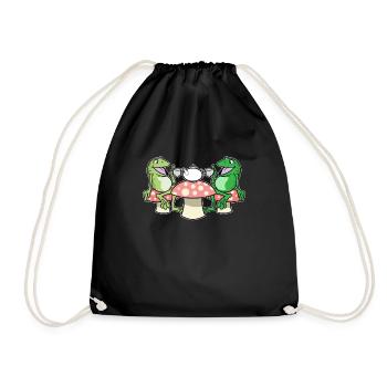 Cottagecore Esthétique Frog Tea Time Fairycore - Sac de sport léger - noir - Devant