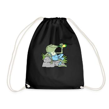 Cottagecore Frog Moonshiner Fairycore - Drawstring Bag - black - Front