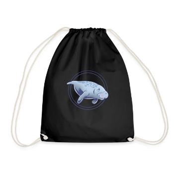 Cute Florida Manatee - Drawstring Bag - black - Front