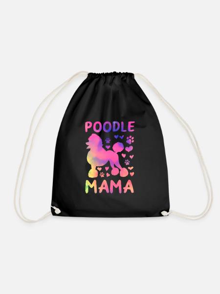 Poodle Mama Poodle Mama Poodle Lover - Drawstring Bag - black