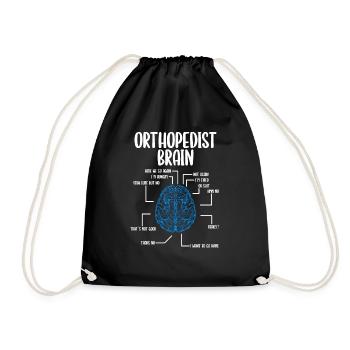 Orthopedist Brain Orthopedic Doctor Appreciation - Drawstring Bag - black - Front