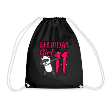 11. Geburtstag - Turnbeutel - Schwarz - Vorne