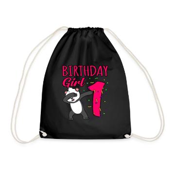 1st birthday - Drawstring Bag - black - Front