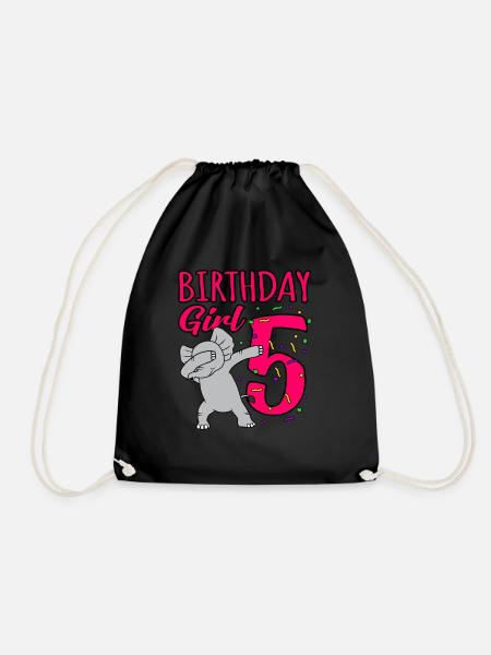5. Geburtstag - Turnbeutel - Schwarz