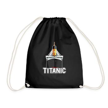 Titanic April 1912 Vintage Kreuzfahrtschiff - Turnbeutel - Schwarz - Vorne