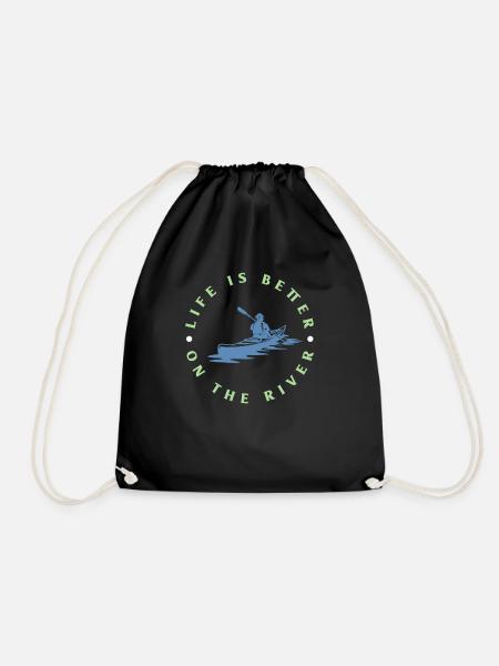 Kayak - Drawstring Bag - black