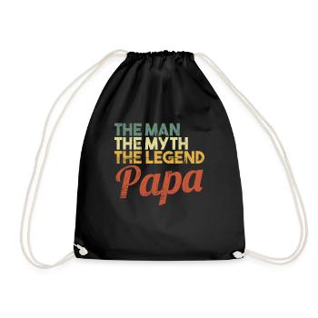 Retro - The Man The Myth The Legend Papa - Turnbeutel - Schwarz - Vorne