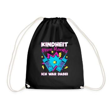 Kindheit Ohne Handy 90er Jahre Retro - Turnbeutel - Schwarz - Vorne