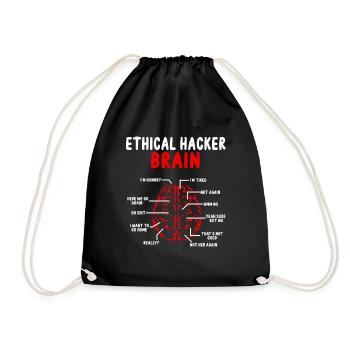 Ethical Hacker Brain Online Security Cyber Hacking - Turnbeutel - Schwarz - Vorne