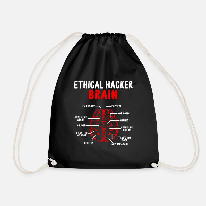 Ethical Hacker Brain Online Security Cyber Hacking - Turnbeutel - Schwarz