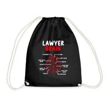 Lawyer Brain Attorney Bar Exam Graduation Future - Drawstring Bag - black - Front