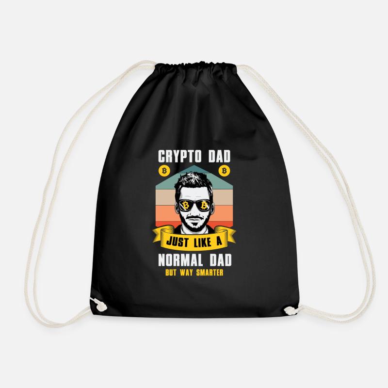 Crypto Dad Like A Normal Dad But Smarter Bitcoin - Turnbeutel - Schwarz